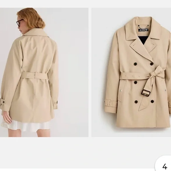 J. Crew Women's Short Trench Coat SZ S NWT - Picture 2 of 3